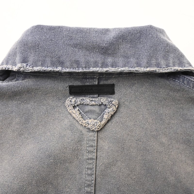 Prada Distressed Workwear Jacket Grey view
