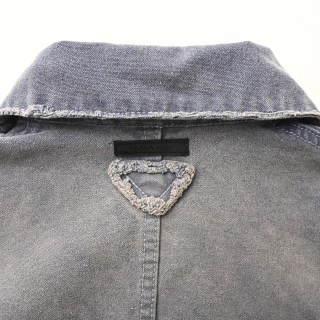 Prada Distressed Workwear Jacket Grey view 8