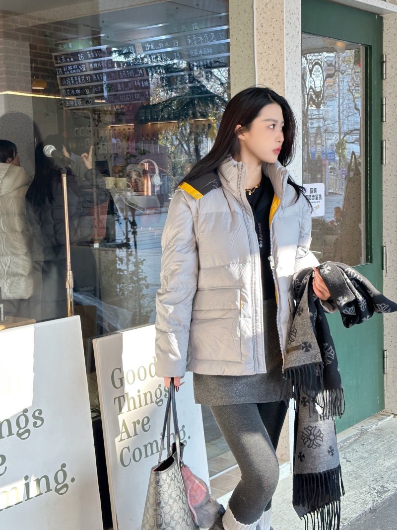 White & Gray Puffer Down Jacket view