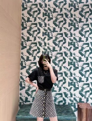Black Monogram Logo Crop T-Shirt view 5
