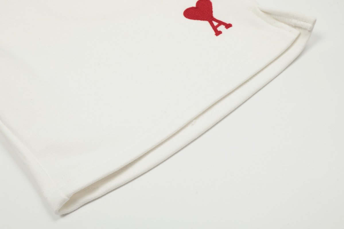 Burberry White Embroidered Shorts with Red Rose Detail view