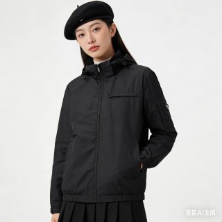 Stone Island Black Hooded Windbreaker Jacket view 5