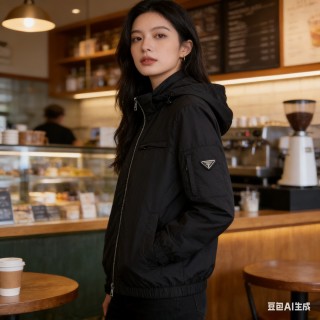 Stone Island Black Hooded Windbreaker Jacket view 7