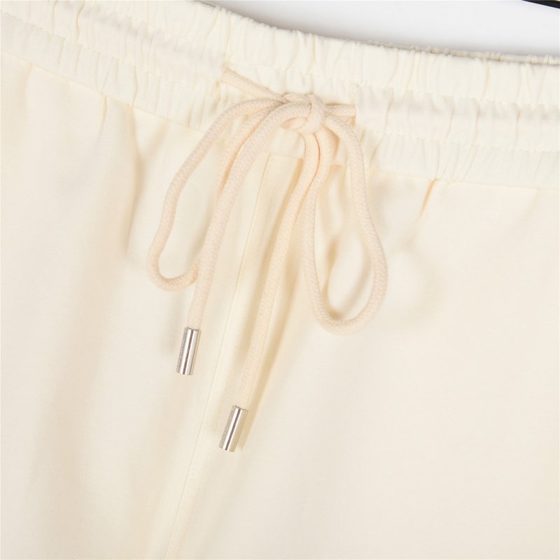 Moncler Cream Striped Shorts with Drawstring view