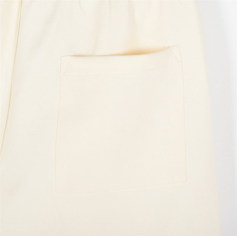 Moncler Cream Striped Shorts with Drawstring view