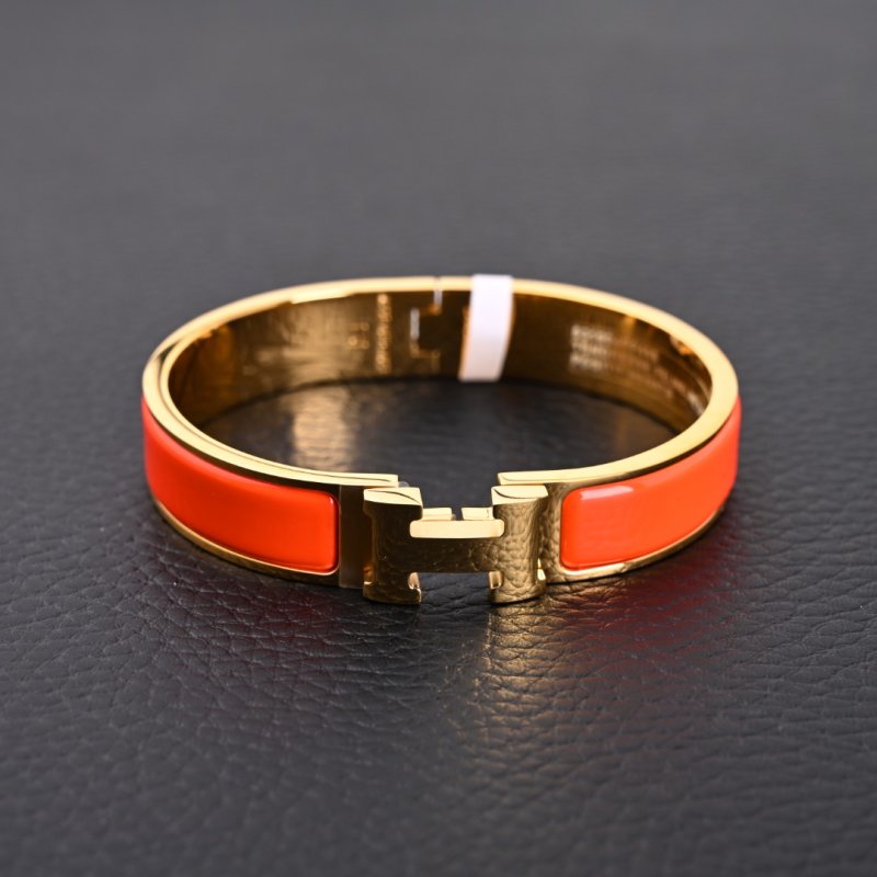 Hermès Enamel Cuff Bracelet Orange
