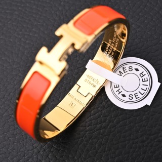 Hermès Enamel Cuff Bracelet Orange view 4