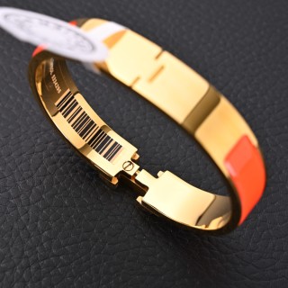 Hermès Enamel Cuff Bracelet Orange view 5