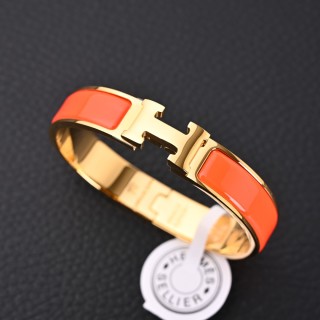 Hermès Enamel Cuff Bracelet Orange view 6
