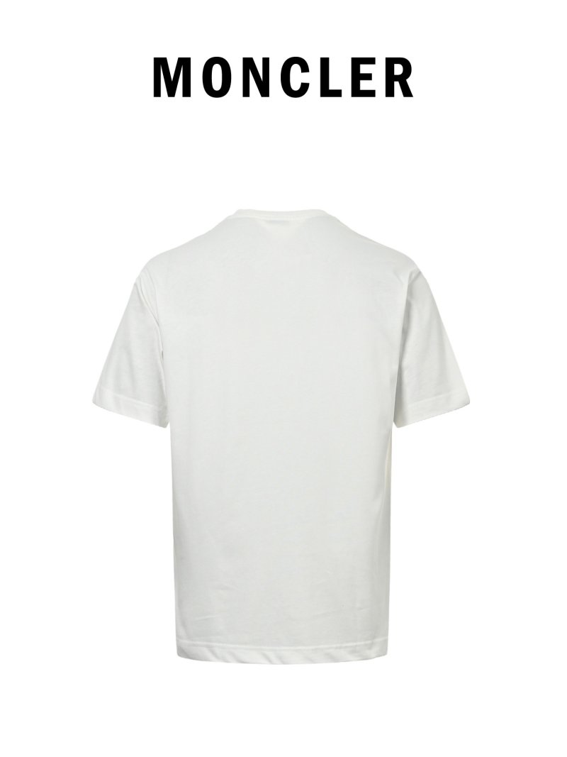 Moncler White Logo Newspaper Print T-Shirt view