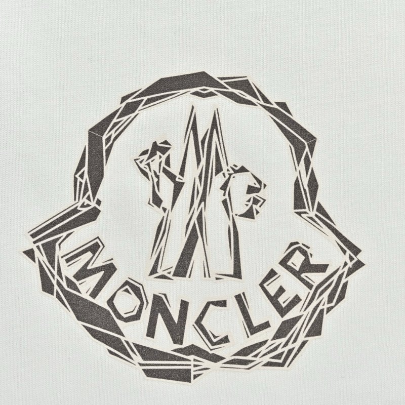 Moncler White Logo Newspaper Print T-Shirt view