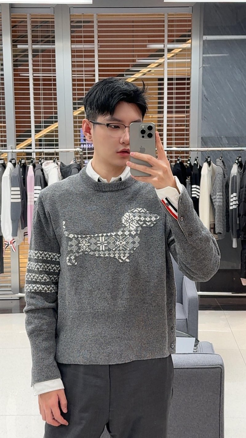 Charcoal Fair Isle Crewneck Sweater view