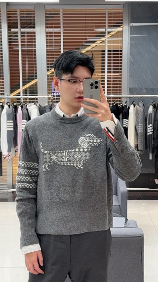 Charcoal Fair Isle Crewneck Sweater view 2