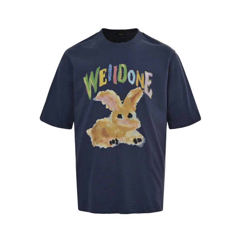 Black Oversized Graphic T-Shirt with Bunny Print view