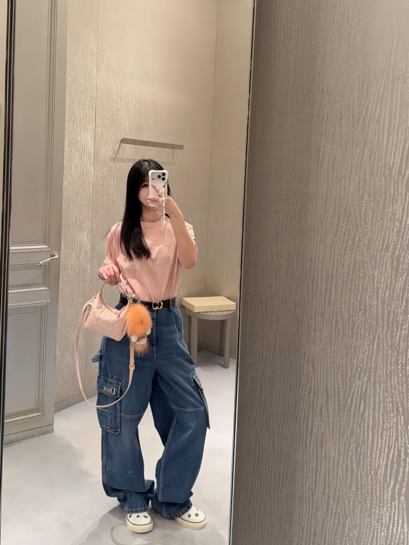 Dior Cargo Wide-Leg Jeans in Dark Indigo