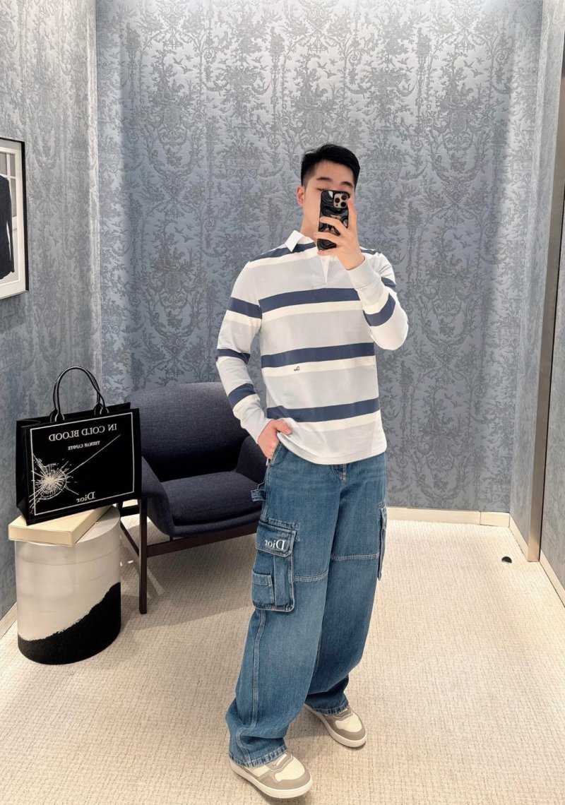 Dior Cargo Wide-Leg Jeans in Dark Indigo view