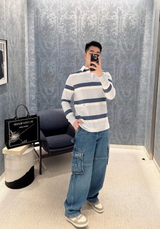 Dior Cargo Wide-Leg Jeans in Dark Indigo view 14