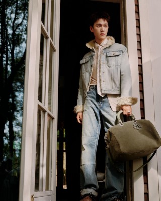 Dior Cargo Wide-Leg Jeans in Dark Indigo view 6