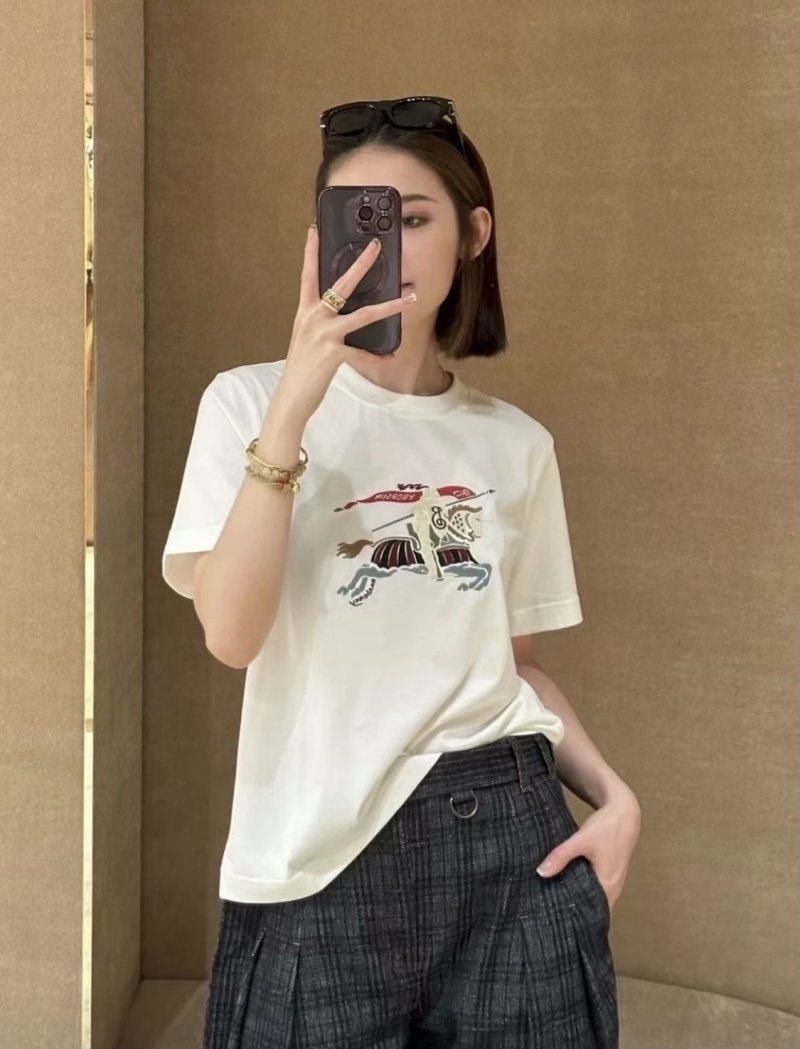 Burberry EKD Embroidered White T-Shirt