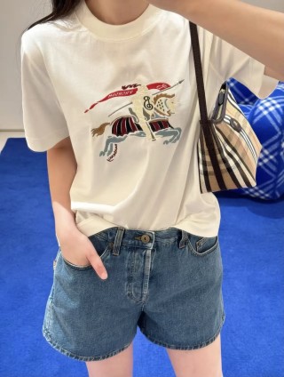 Burberry EKD Embroidered White T-Shirt view 3