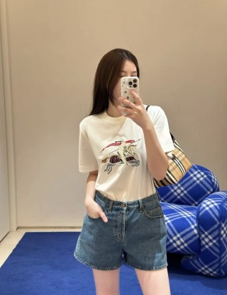 Burberry EKD Embroidered White T-Shirt view 4