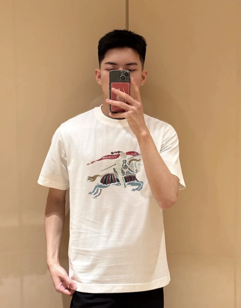 Burberry EKD Embroidered White T-Shirt view