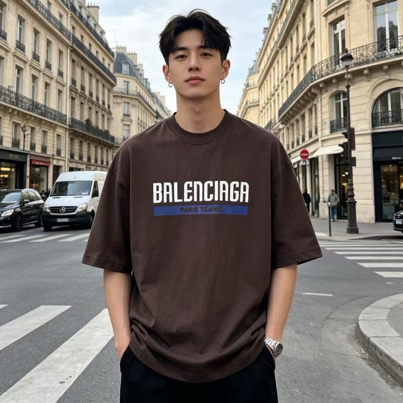 Balenciaga Paris Team Brown T-Shirt