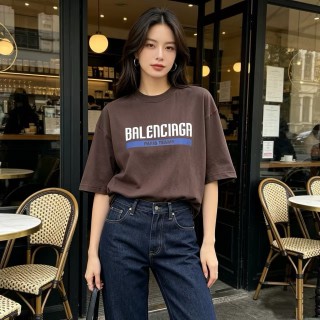 Balenciaga Paris Team Brown T-Shirt view 2