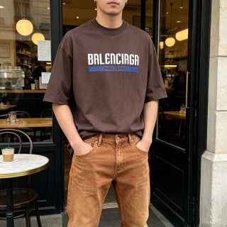 Balenciaga Paris Team Brown T-Shirt view 6