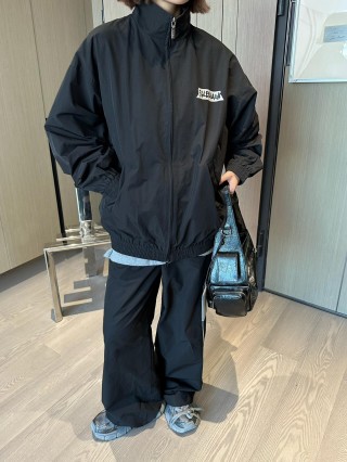 Balenciaga Black Logo Windbreaker Jacket view 1