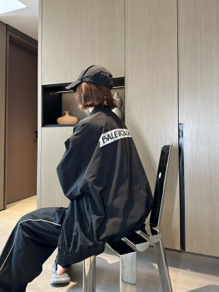 Balenciaga Black Logo Windbreaker Jacket view 5