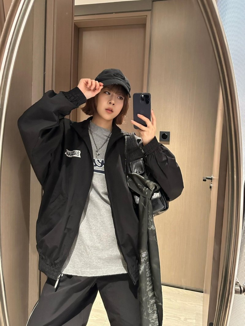 Balenciaga Black Logo Windbreaker Jacket view