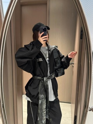 Balenciaga Black Logo Windbreaker Jacket view 8