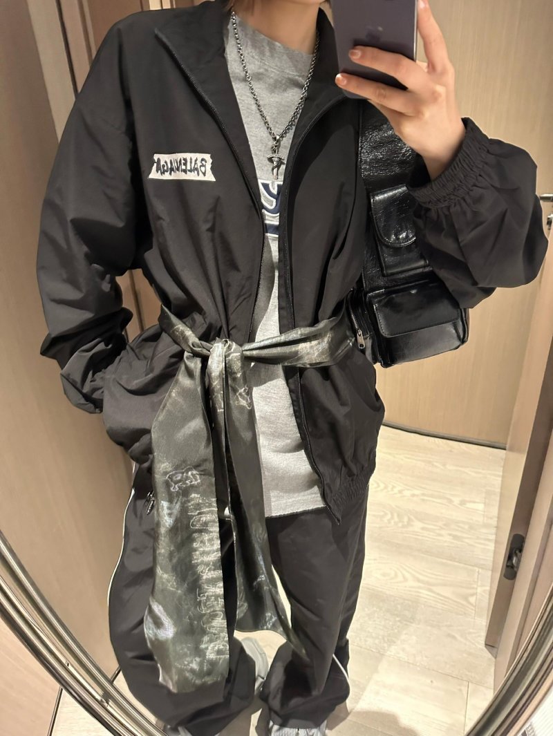 Balenciaga Black Logo Windbreaker Jacket view