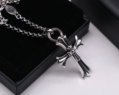 Chrome Hearts Double Cross Sterling Silver Pendant Necklace view 2