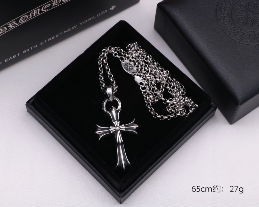 Chrome Hearts Double Cross Sterling Silver Pendant Necklace view