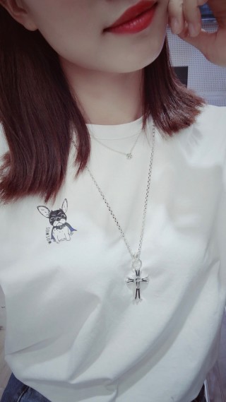 Chrome Hearts Double Cross Sterling Silver Pendant Necklace view 5