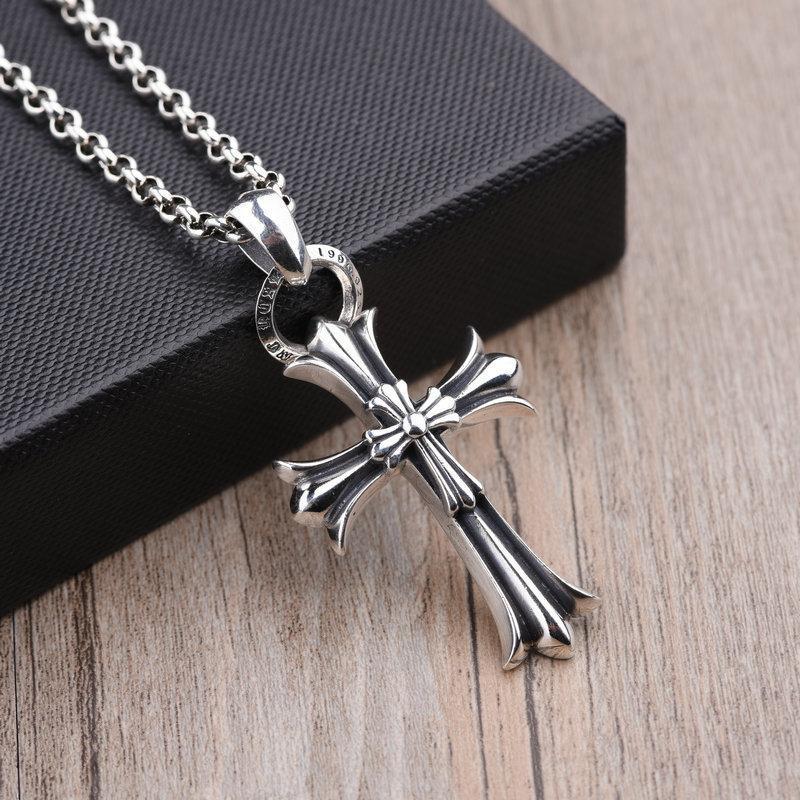 Chrome Hearts Double Cross Sterling Silver Pendant Necklace view
