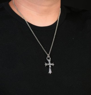Chrome Hearts Double Cross Sterling Silver Pendant Necklace view 7