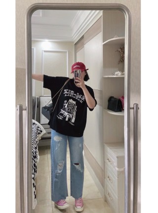 Missy Graphic Black Short-Sleeve T-Shirt view 2
