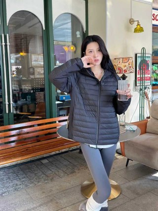 Black Quilted Down Puffer Jacket view 4