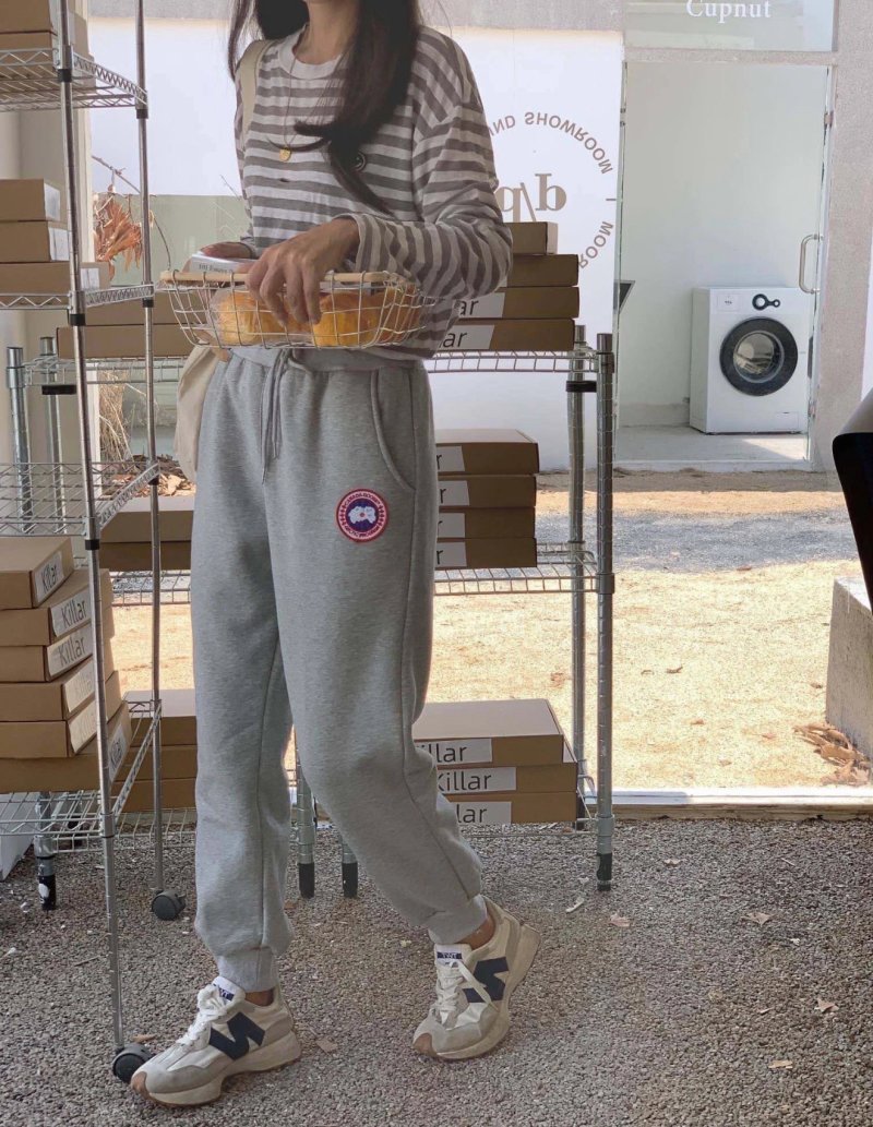 Canada Goose Grey Logo Sweatpants