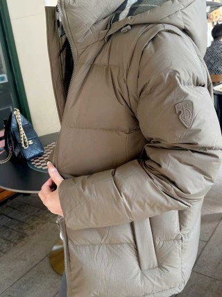 Beige Puffer Down Jacket with Hood view 2