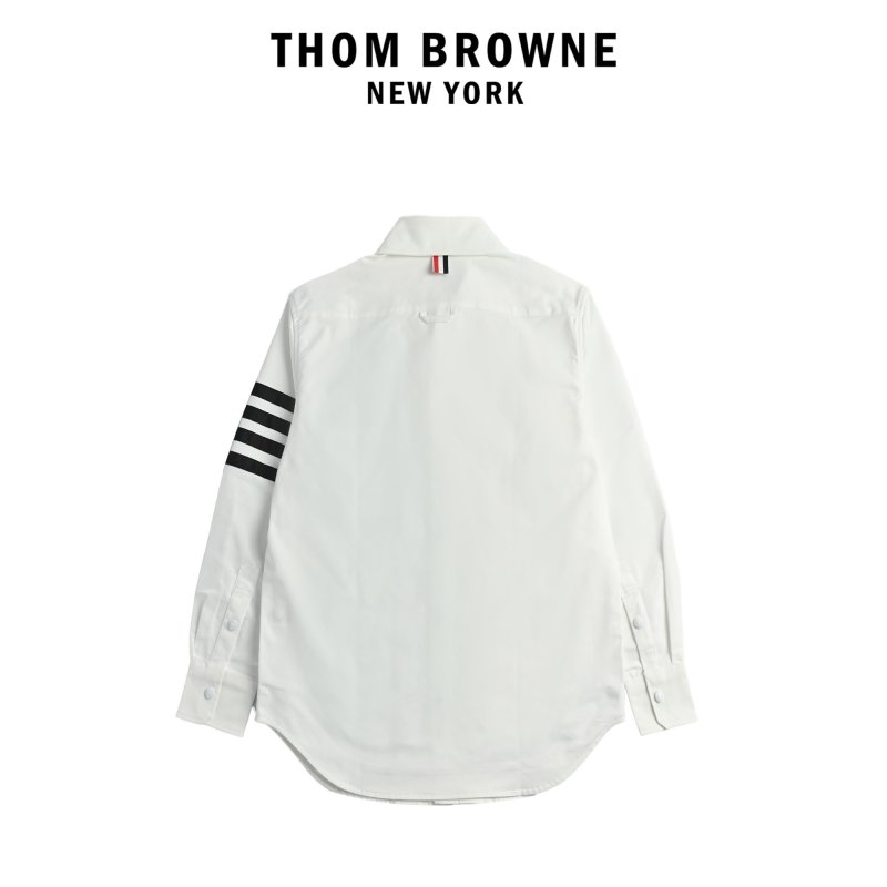 Thom Browne White Nylon Four-Bar Stripe Shirt Jacket view