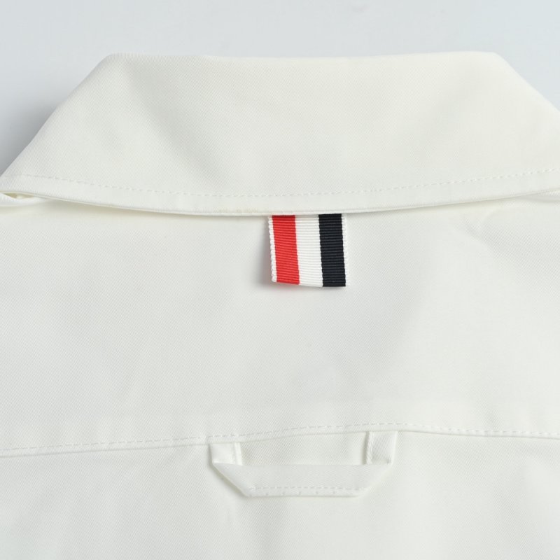 Thom Browne White Nylon Four-Bar Stripe Shirt Jacket view