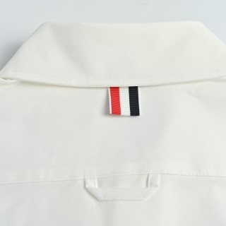 Thom Browne White Nylon Four-Bar Stripe Shirt Jacket view 11