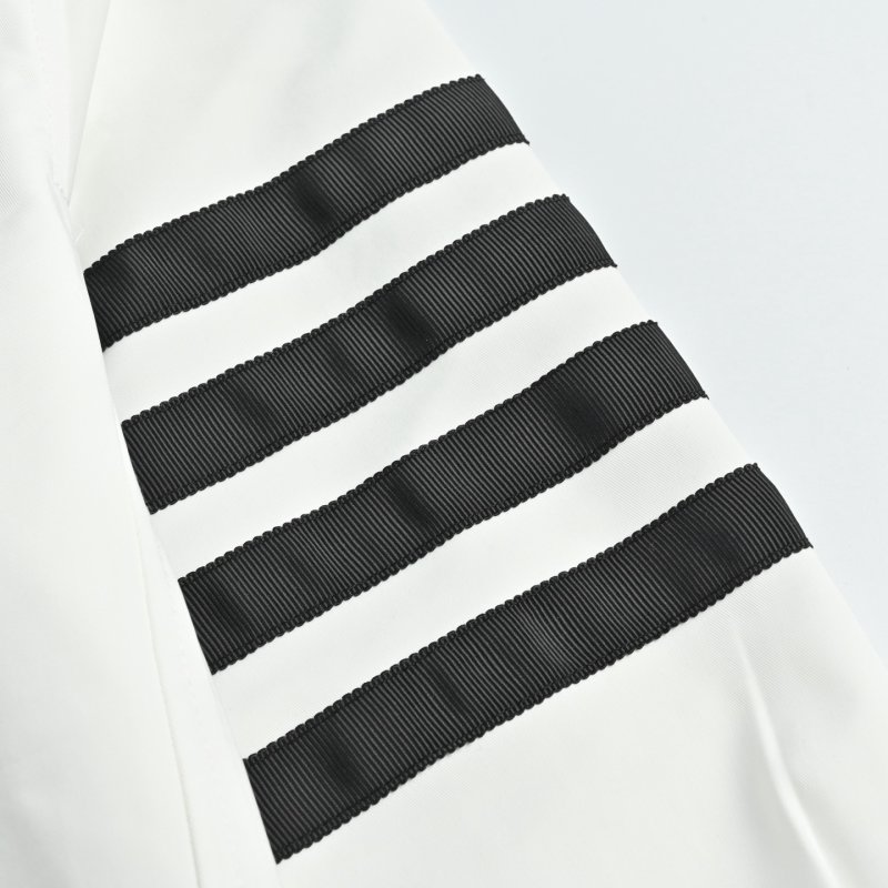 Thom Browne White Nylon Four-Bar Stripe Shirt Jacket view
