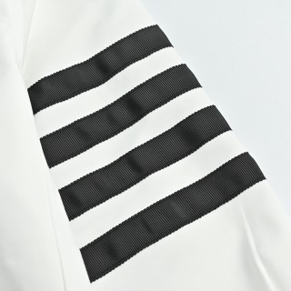 Thom Browne White Nylon Four-Bar Stripe Shirt Jacket view 12