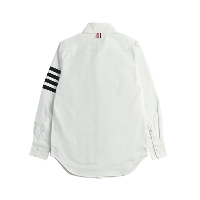 Thom Browne White Nylon Four-Bar Stripe Shirt Jacket view
