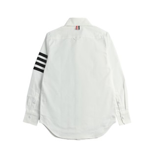 Thom Browne White Nylon Four-Bar Stripe Shirt Jacket view 4